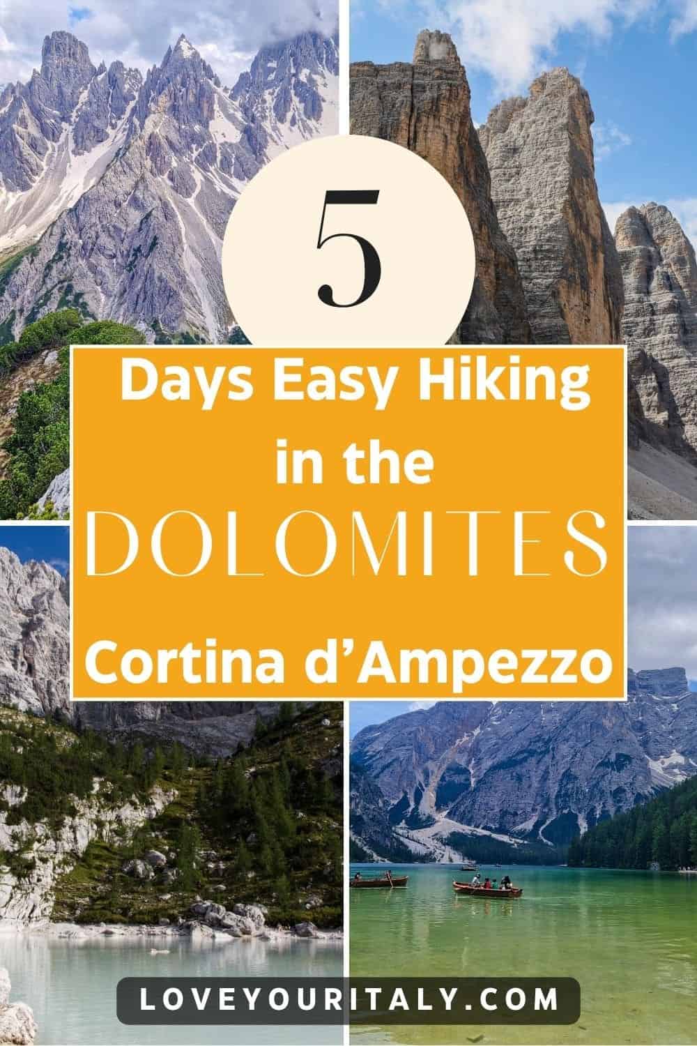 Easy Dolomites Hiking Itinerary: 5 days in Cortina d’Ampezzo 46 Dolomites Hiking Itinerary | Would you like to do some hiking in the Dolomites? Here's a great starter itinerary for 5 days of hiking and exploring the Dolomites around Cortina d'Ampezzo! | Dolomites hiking trip | summer | trails